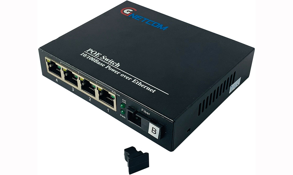 Bộ chuyển đổi quang điện POE GNC-6104FE-25 (4 POE + 1 fiber) 10/100Mbps