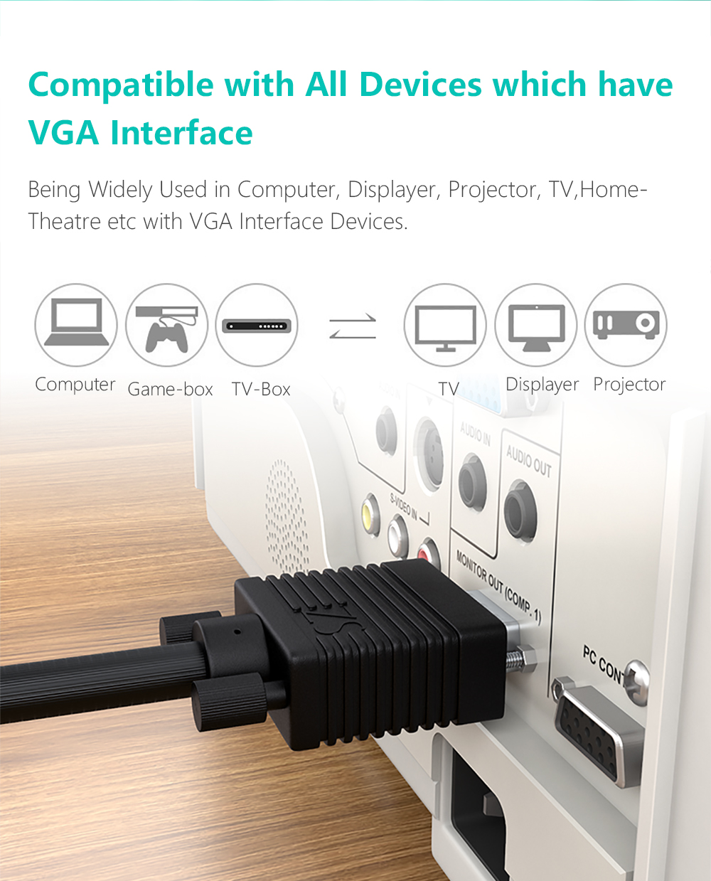 Cáp VGA 3m Unitek mã Y-504A
