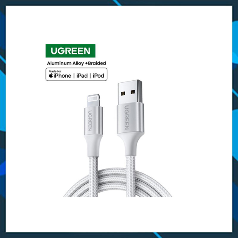 Cáp USB 2.4A sang Lightning UGREEN sạc nhanh truyền dữ liệu dài 2M Ugreen 60163 cao cấp