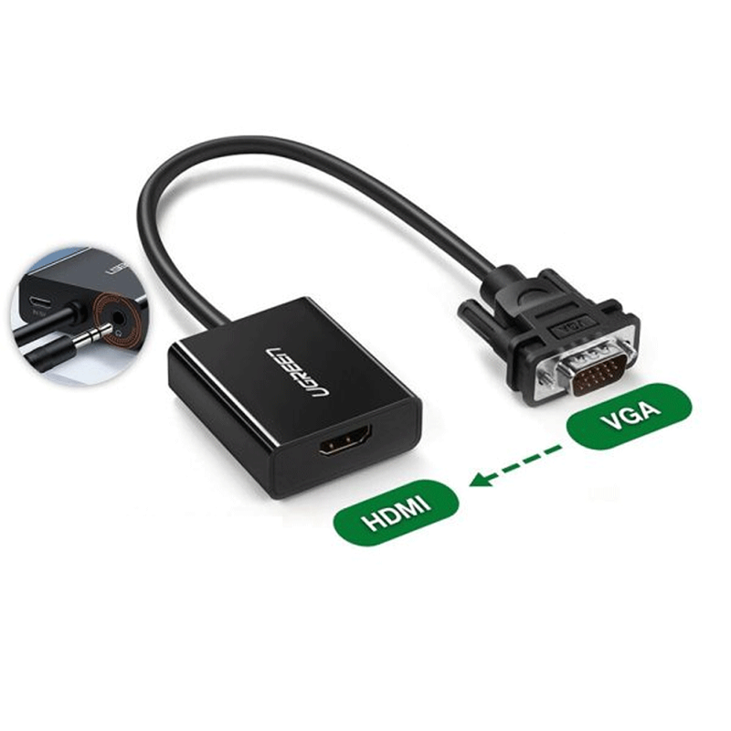 Cáp chuyển đổi VGA sang HDMI+Audio 1080P 4k 60Hz Ugreen 50945 cao cấp