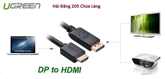 Cáp chuyển đổi Displayport to Displayport dài 5m chính hãng Ugreen UG-10213