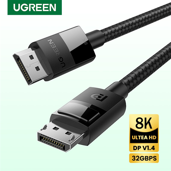 Ugreen 80390 Cáp Displayport 1.4 dài 1m hỗ trợ 8K@60Hz