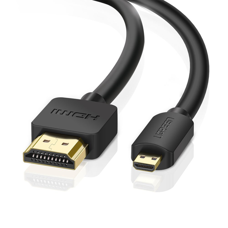 Cáp Micro HDMI to HDMI dài 2m Ugreen 30103, hỗ trợ 4K60Hz HDR