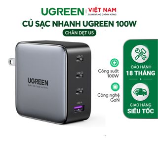 Củ sạc nhanh công xuất cao, củ sạc nhanh Ugreen 70774 chính hãng, cũ sạc PD 65W QC Dòng 5A cao cấp