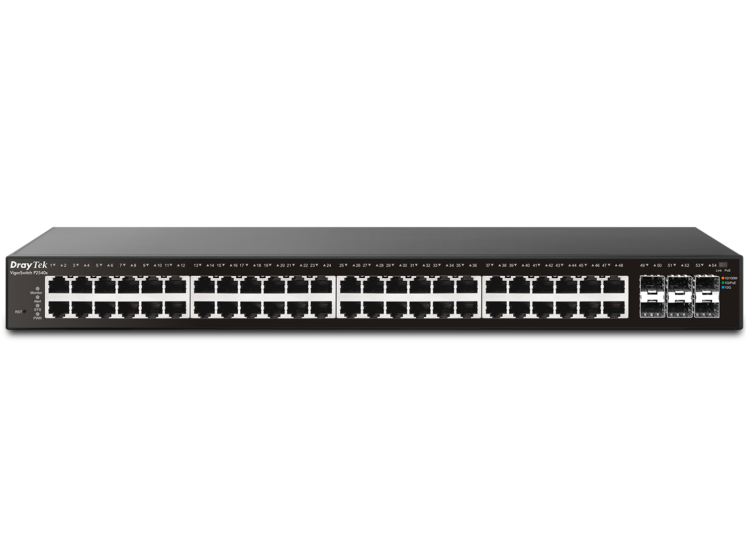 Cục chia mạng DrayTek VigorSwitch P2540x 54 cổng (6 cổng 1/10Gigabit slot SFP+)