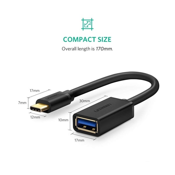 Cáp chuyển đổi USB type-C to Micro USB 3.0 dài 1m chính hãng Ugreen 20103 cao cấp