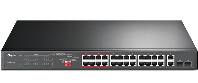 Switch chia mạng 24-Port 10/100Mbps + 2-Port Gigabit Unmanaged PoE+ Switch TL-SL1226P