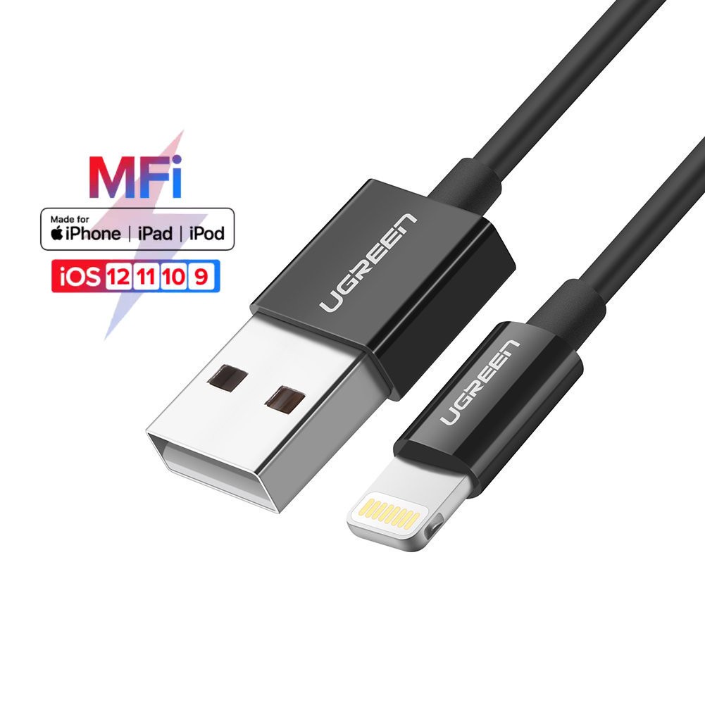 Cáp USB 2.4A sang Lightning UGREEN sạc nhanh truyền dữ liệu dài 2M Ugreen 80823