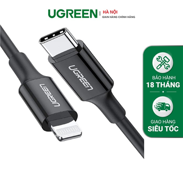 Cáp sạc nhanh 20W đầu USB C Type C - Lightning, cáp Ugreen 20881 chính hãng, cáp sạc chất lượng cao