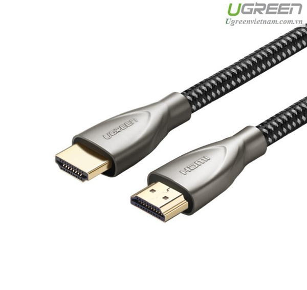 Cáp HDMI 2.0 Carbon 2m chuẩn 4K@60MHz Ugreen 50108 mạ vàng cao cấp