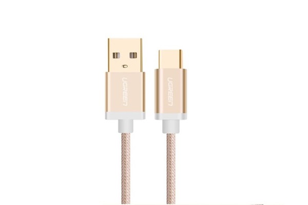 Cáp USB-C to USB 2.0 dài 1m màu Gold chính hãng Ugreen 20860 cao cấp