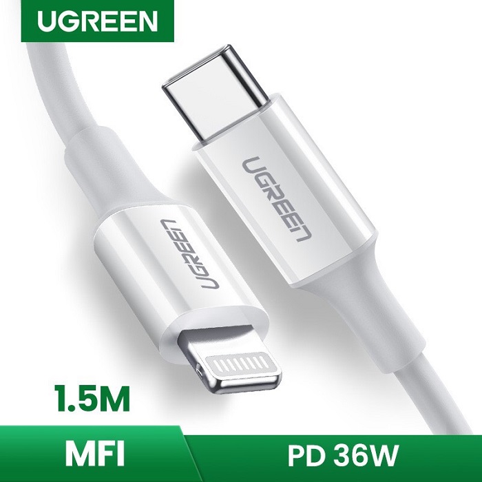 Cáp sạc nhanh 20W đầu USB C Type C - Lightning, cáp Ugreen chính hãng, cáp sạc chất lượng cao
