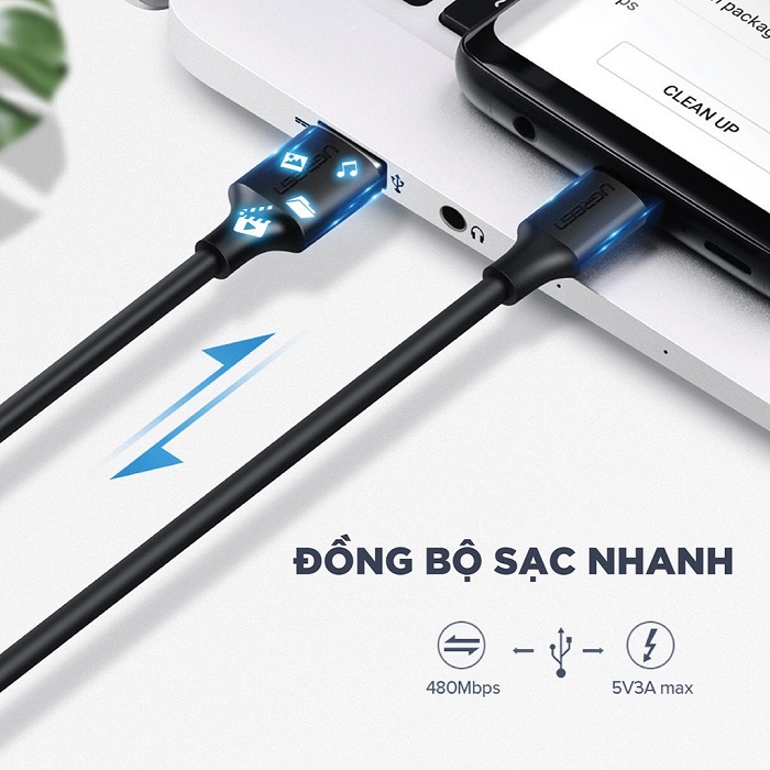 Cáp sạc nhanh 20W đầu USB C Type C - Lightning, cáp Ugreen 60117 chính hãng, cáp sạc chất lượng cao