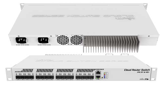 Bộ chia mạng 16 cổng SFP+ tốc độ cao thương hiệu Mikrotik CRS317-1G-16S+RM