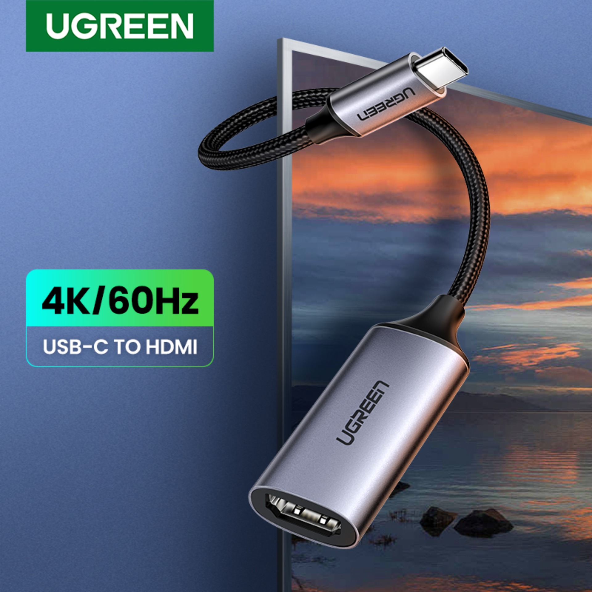 Cáp chuyển đổi USB type-C to HDMI chính hãng Ugreen 70444 hỗ trợ 4K@60Hz