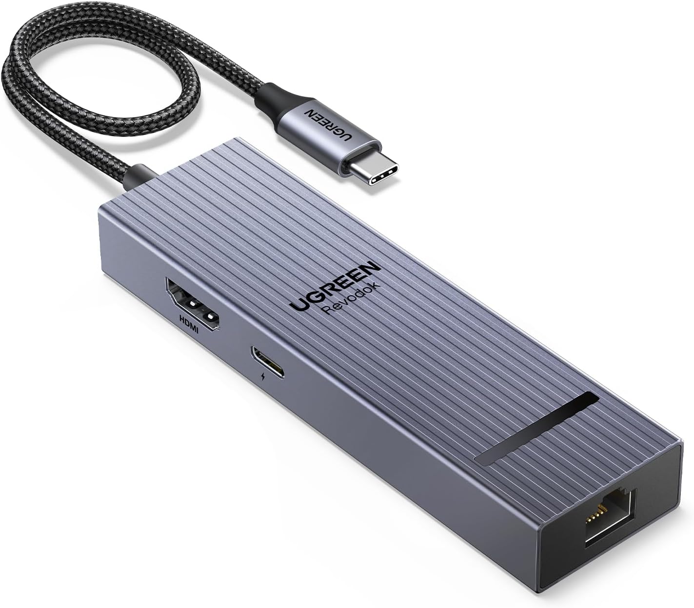 UGREEN Revodok Pro 6 in 1 USB C Hub Gigabit Ethernet Adapter with 4K 60Hz HDMI, 100W PD Charging, 10