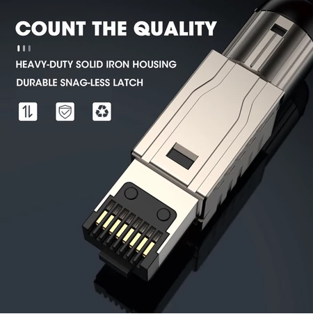 Đầu bấm mạng RJ45 Cat8 Zoerax không dùng kìm bấm chuẩn 200Hz tốc độ truyền tài 40Gb siêu tốc .