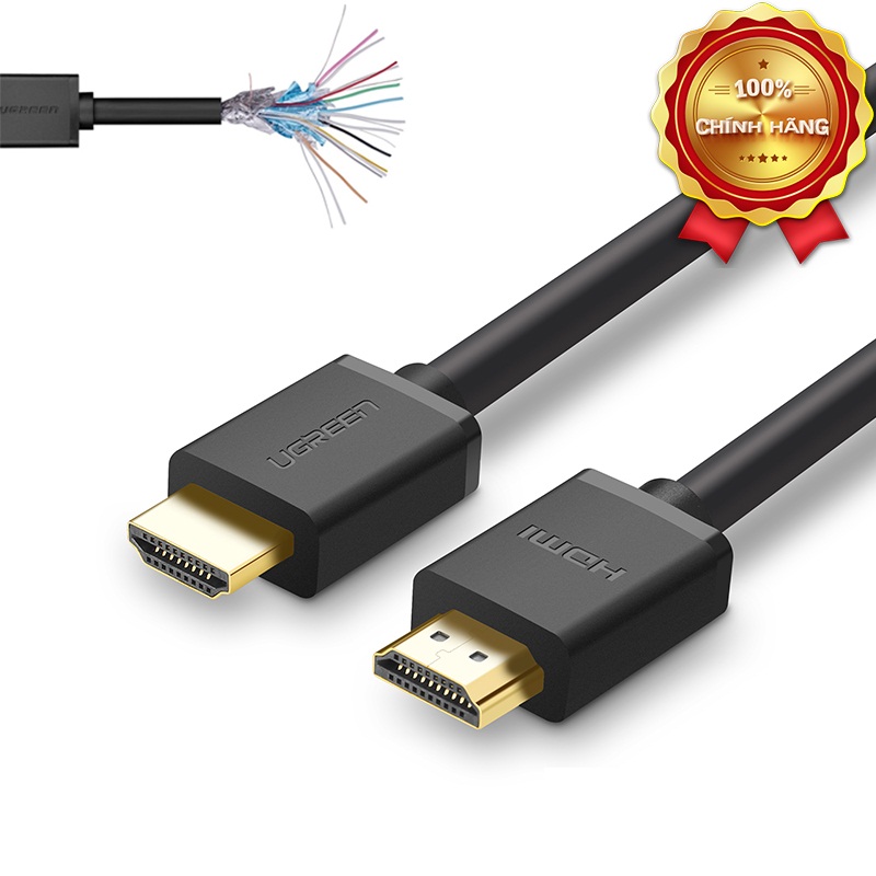 Dây Cáp tín hiệu HDMI dài 5m chính hãng Ugreen UG-10109 Hỗ trợ 3D 4K*2K.
