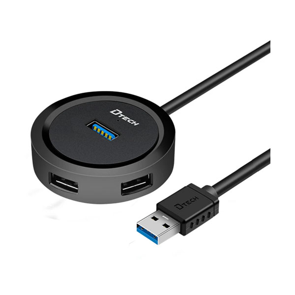Hub USB 3.0 DTECH DT-3309 | Bộ Chia USB 4 Cổng 5Gbps Dây Dài