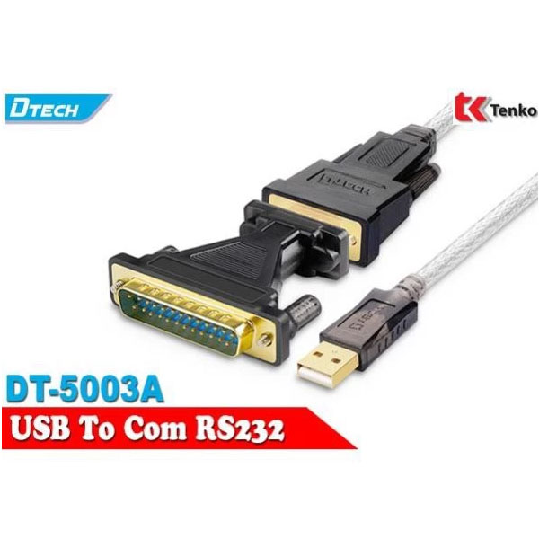 Cáp chuyển USB sang RS232 DB9 DB25 DTECH DT-5003A - Cáp USB to COM cho thiết bị công nghiệp