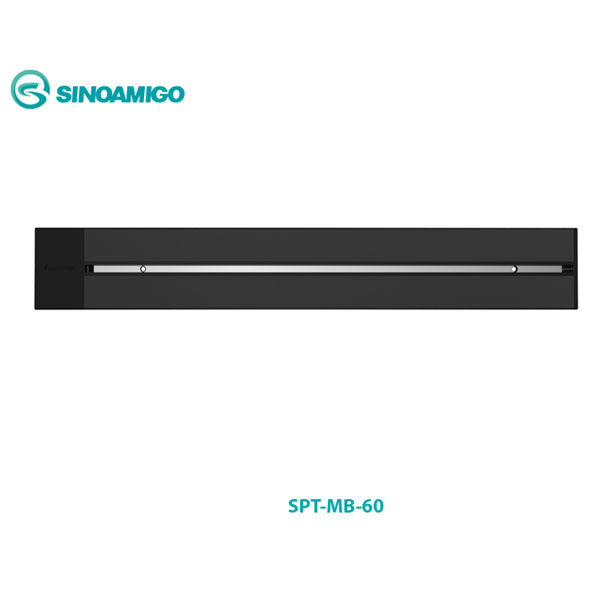 Thanh Ray Âm Bàn/Tường Sinoamigo SPT-MB-60 - Dài 60cm, Nhôm Màu Đen, Lắp Module Điện - Mạng