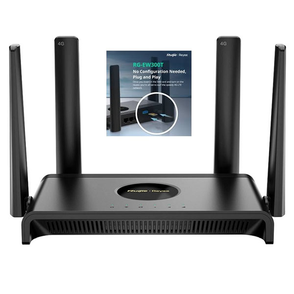 Bộ Phát WiFi 4G LTE Lắp Sim Ruijie RG-EW300T 300Mbps