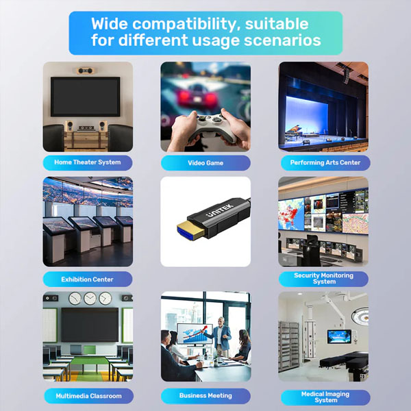 Cáp HDMI Quang Unitek C11072BK Dài 40 Mét - HDMI 2.0 AOC, 4K@60Hz, Không Nhiễu, Truyền Ổn Định