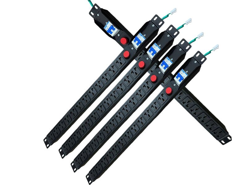 Thanh Nguồn PDU 12 Cổng Có Aptomat, Đèn Báo - 53cm, Chuẩn Rack 12U