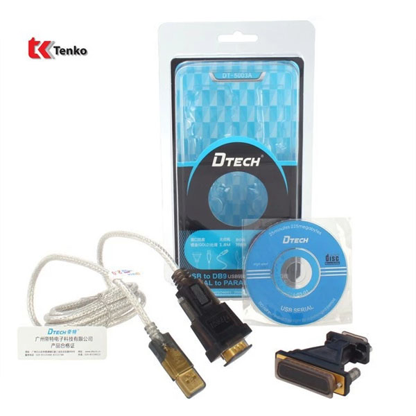 Cáp chuyển USB sang RS232 DB9 DB25 DTECH DT-5003A - Cáp USB to COM cho thiết bị công nghiệp