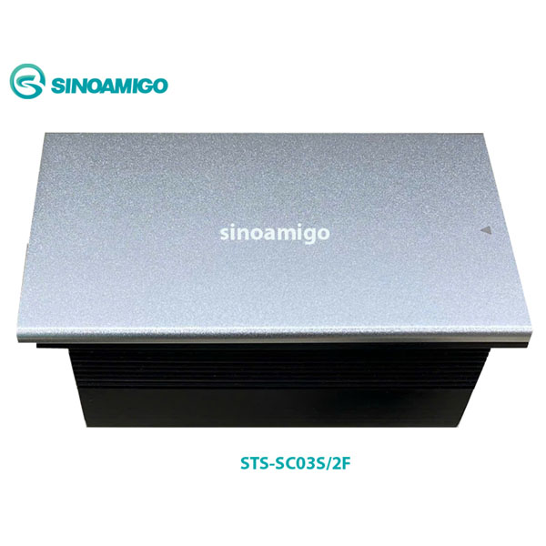 Hộp Ổ Điện Âm Bàn STS-SC03S/2F Sinoamigo - Nắp Trượt Cao Cấp, 2 Module Điện & Mạng