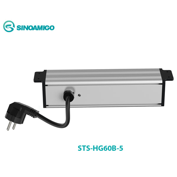 Hộp Ổ Điện Gắn Gầm Bàn Sinoamigo STS-HG60B-5 - Dài 60cm, Tích Hợp Điện & Dữ Liệu, Lắp Dưới Bàn