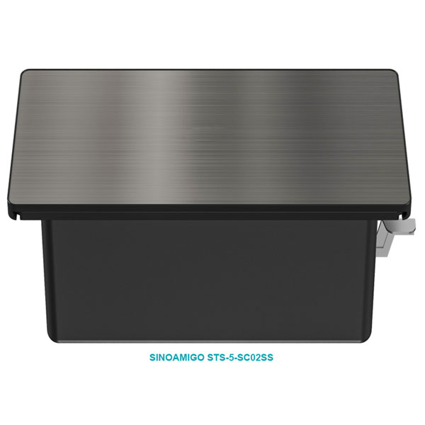 Hộp Ổ Điện Âm Bàn Nắp Trượt Sinoamigo STS-5-SC02SS - 5 Modules, Nhôm Cao Cấp, Chính Hãng