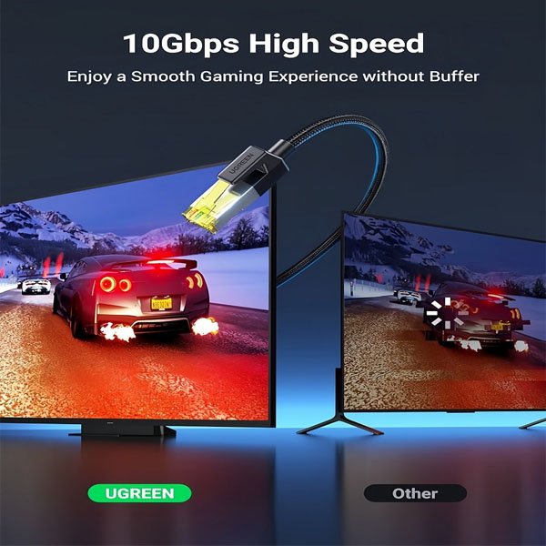 Cáp Mạng Cat7 UGREEN 80420 - Nylon 0.5M, 10Gbps, Bền Đẹp