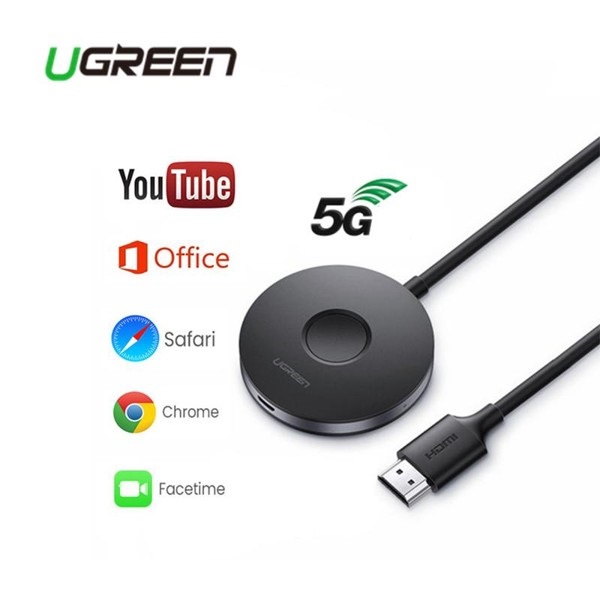 HDMI không dây Ugreen 60356 WiFi 2.4G/5G 4K@30Hz kết nối điện thoại, máy tính bả