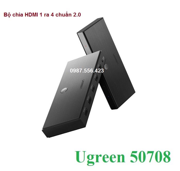 Bộ Chia cổng HDMI 2.0 4K60Hz 1 ra 4  Ugreen 50708 chính hãng