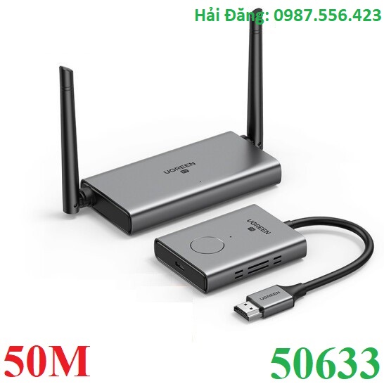 Bộ thu phát không dây HDMI+VGA không dây 50m 1080p@60hz sóng 5Ghz Ugreen 50633