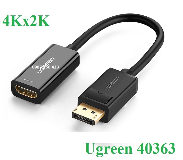 Cáp chuyển đổi Displayport sang HDMI hỗ trợ 4K@60Hz chính hãng Ugreen 70694