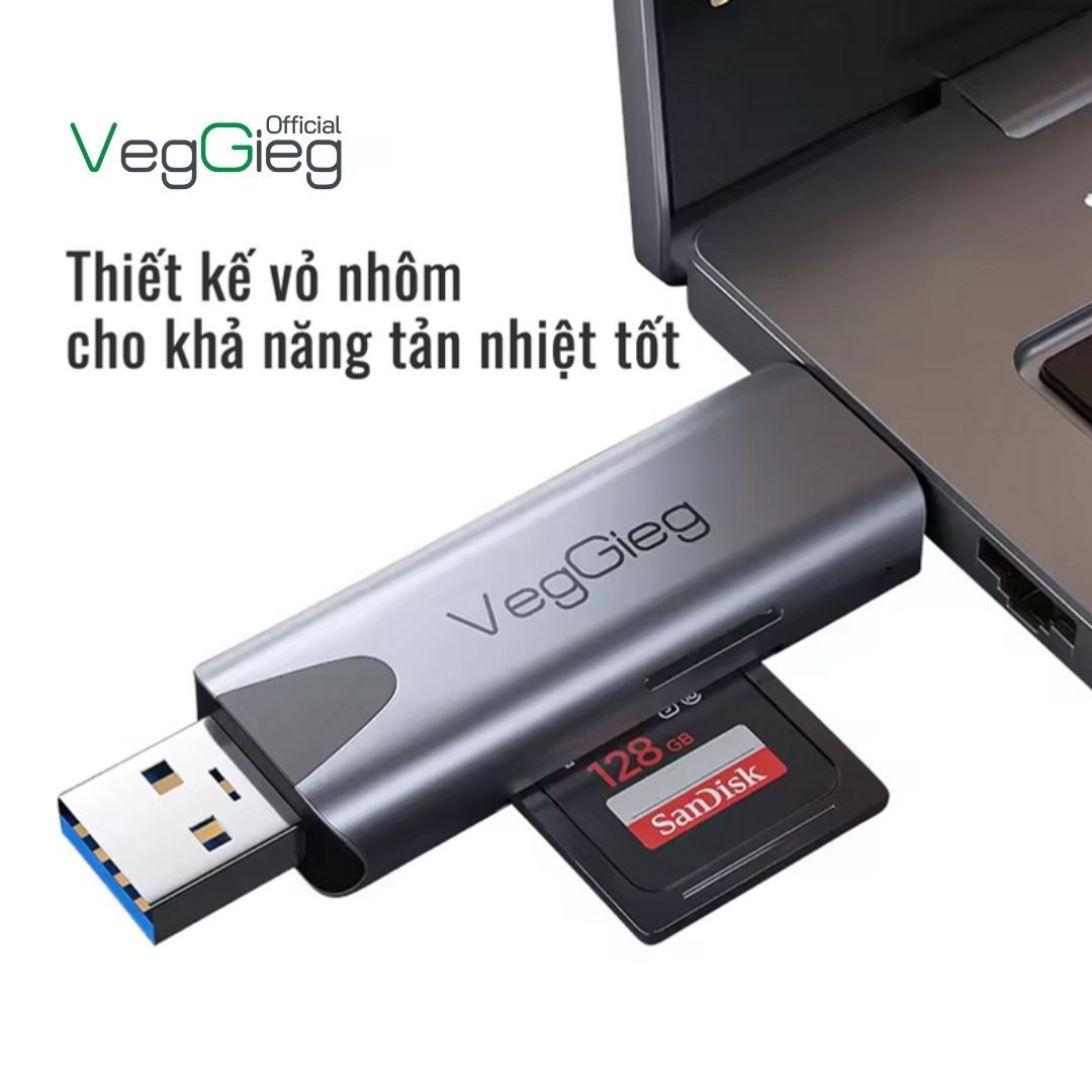 Đầu Đọc Thẻ Nhớ Đa Năng USB/Type-C 2in1 V-C305 Chính Hãng