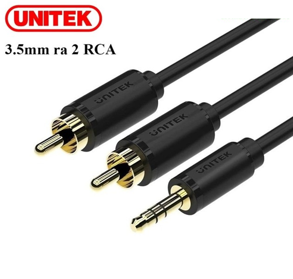 D&acirc;y c&aacute;p &acirc;m thanh 3.5mm ra 2 hoa sen RCA d&agrave;i 5M Unitek