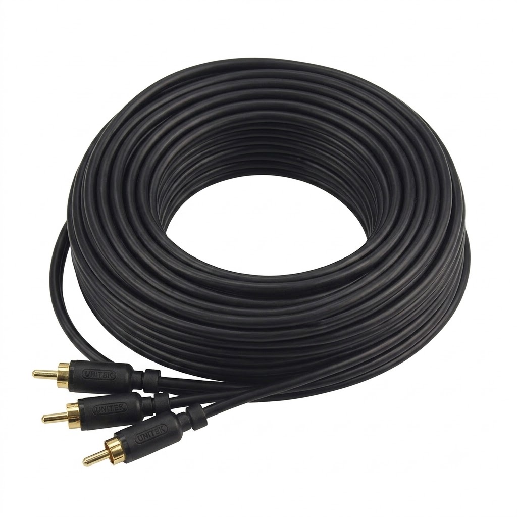 D&acirc;y c&aacute;p &acirc;m thanh 3.5mm ra 2 hoa sen RCA d&agrave;i 5M Unitek