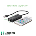 Bộ chia 3 cổng USB 2.0 kèm cổng mạng Ethernet 10/100Mbps Ugreen 20264