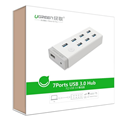 Bộ chia Hub đa năng gồm 7 cổng USB 3.0 Ugreen 20296 kèm sạc điện thoại, máy tính