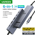 Bộ chia USB-C UGREEN 75244 Revodok sang DisplayPort 4K 60Hz, cấp nguồn 100W, USB