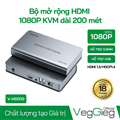 Bộ Mở Rộng HDMI 1080P KVM 200m  VegGieg V-HD012 , Truyền Hình Ảnh & USB Qua Cáp 