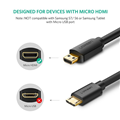 Cáp chuyển dổi Micro HDMI to HDMI Ugreen 30104 đầu nối mạ vàng