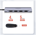 Cáp chuyển đổi USB type-C to HDMI/Hub USB 3.0/SD/TF chính hãng Ugreen 70410