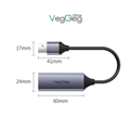 Cáp Chuyển USB 2.0 sang LAN (RJ45 )VegGieg V-K307chuẩn tốc độ 100Mbps