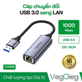 Cáp Chuyển USB 3.0 sang LAN  VegGieg - V-K306 chuẩn tốc độ chuẩn Gigabit 10/100/