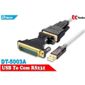Cáp chuyển USB sang RS232 DB9 DB25 DTECH DT-5003A - Cáp USB to COM cho thiết bị 