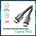 Cáp HDMI 2.0 dài 1m chuẩn 4K@60MHz Ugreen 70322 cao cấp